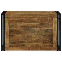 Produktbild för Förvaringslåda Brun och svart 80 x 50 x 50 cm Grov mangoträ