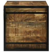 Produktbild för Förvaringslåda Brun och svart 80 x 50 x 50 cm Grov mangoträ