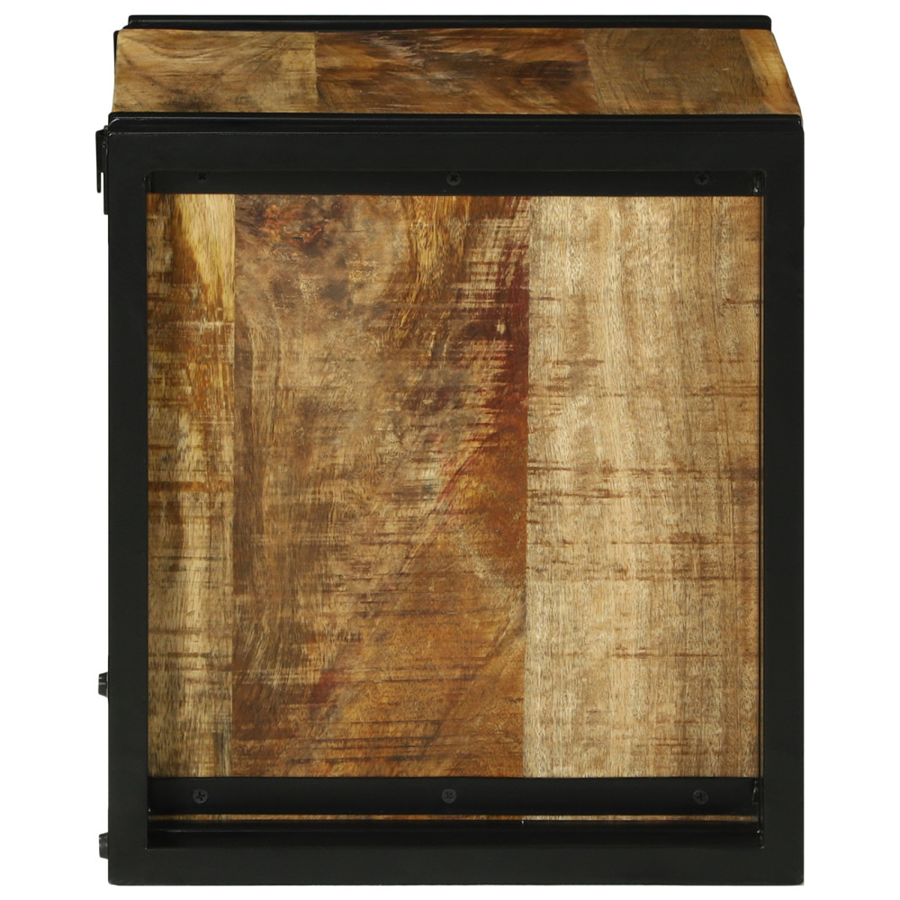 Produktbild för Vinställ Brun och svart 35 x 35 x 39 cm Massivt mangoträ