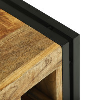 Produktbild för Vinställ Brun och svart 35 x 35 x 39 cm Massivt mangoträ