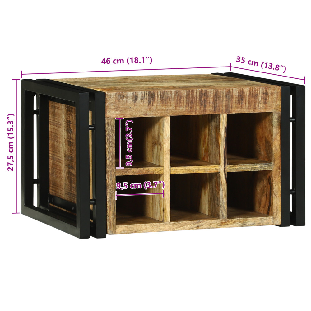 Produktbild för Vinställ 2 pcs 46 x 35 x 27,5 cm Massivt mangoträ