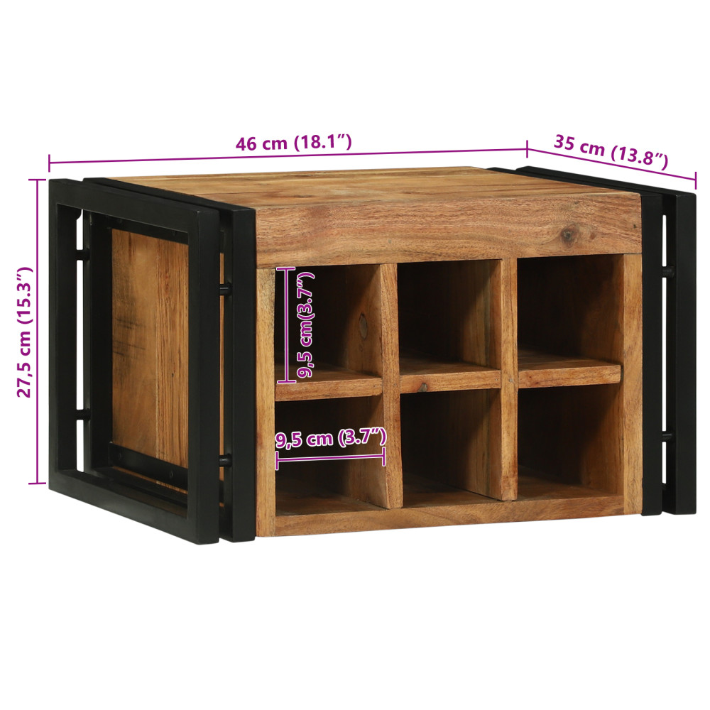 Produktbild för Vinställ 2 pcs 46 x 35 x 27,5 cm Massivt Akaciaträ