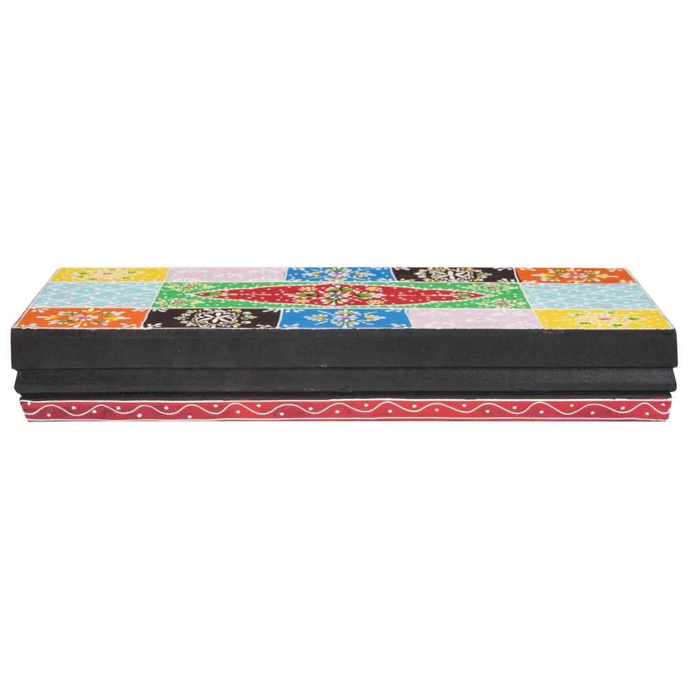 Produktbild för Vägg hyllor Flerfärgsdesign 40 x 20 x 6 cm Massivt mangoträ