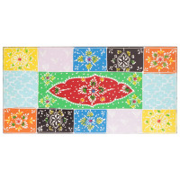 Produktbild för Vägg hyllor Flerfärgsdesign 40 x 20 x 6 cm Massivt mangoträ