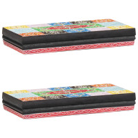 Produktbild för Vägg hyllor Flerfärgsdesign 40 x 20 x 6 cm Massivt mangoträ