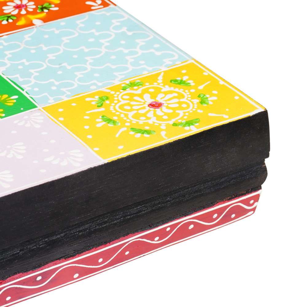 Produktbild för Vägg hyllor Flerfärgsdesign 100 x 20 x 6 cm Massivt mangoträ