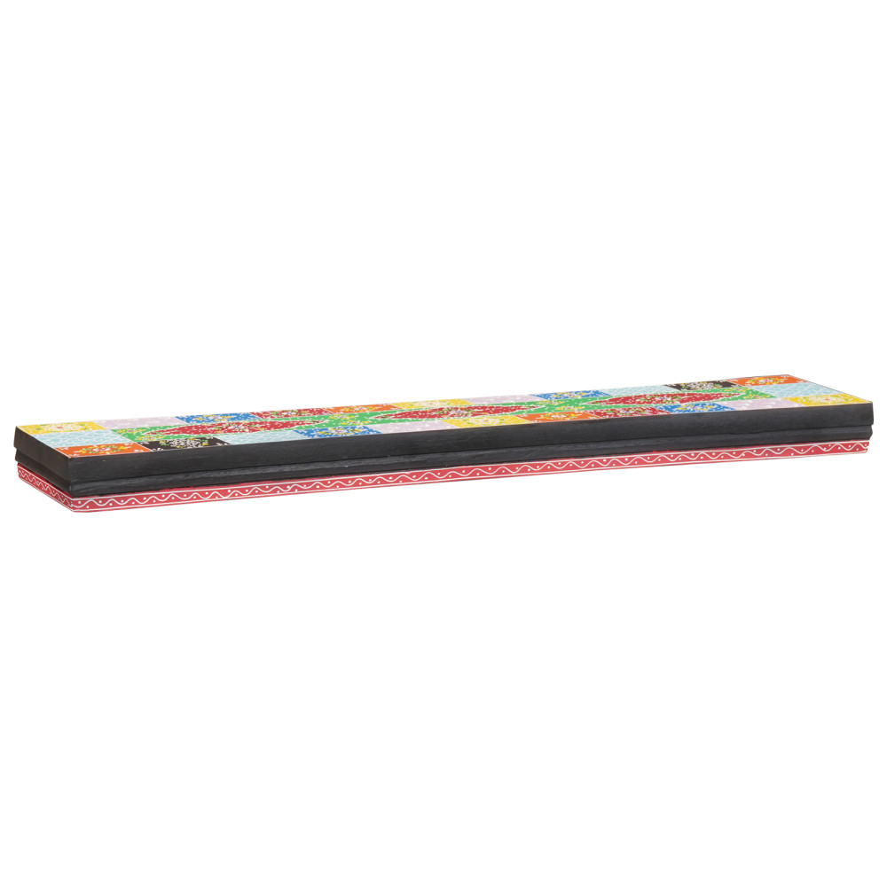 Produktbild för Vägg hyllor Väggmonterad 3 pcs Flerfärgsdesign 100 x 20 x 6 cm