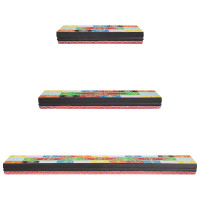 Produktbild för Vägg hyllor Väggmonterad 3 pcs Flerfärgsdesign 100 x 20 x 6 cm