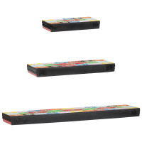 Produktbild för Vägg hyllor Väggmonterad 3 pcs Flerfärgsdesign 100 x 20 x 6 cm