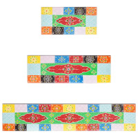Produktbild för Vägg hyllor Väggmonterad 3 pcs Flerfärgsdesign 100 x 20 x 6 cm