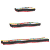 Produktbild för Vägg hyllor Väggmonterad 3 pcs Flerfärgsdesign 100 x 20 x 6 cm