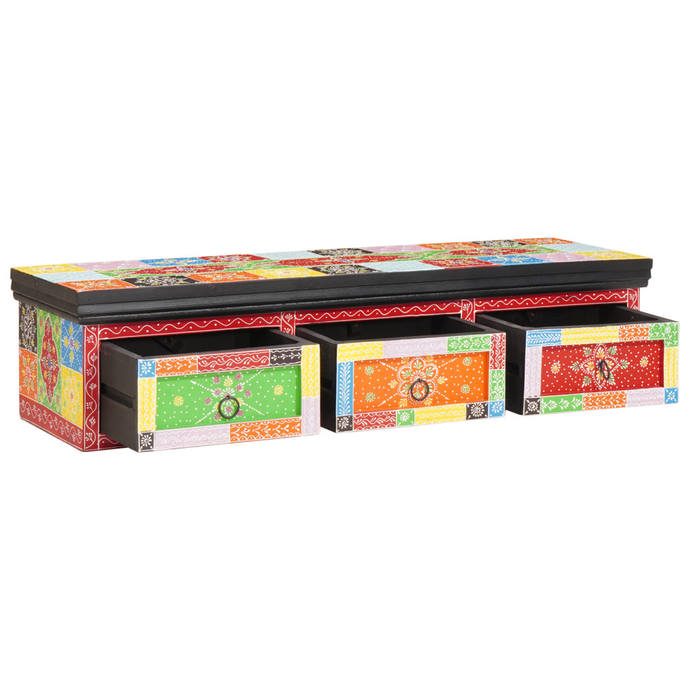 Produktbild för TV-skåp Flerfärgsdesign 100 x 30 x 24 cm Massivt Mangoträ