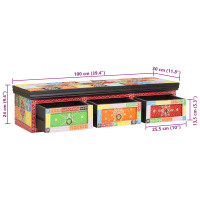 Produktbild för TV-skåp Flerfärgsdesign 100 x 30 x 24 cm Massivt Mangoträ