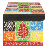 Produktbild för TV-skåp Flerfärgsdesign 100 x 30 x 24 cm Massivt Mangoträ
