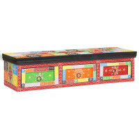 Produktbild för TV-skåp Flerfärgsdesign 100 x 30 x 24 cm Massivt Mangoträ