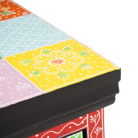 Produktbild för TV-skåp Flerfärgsdesign 100 x 30 x 24 cm Massivt Mangoträ