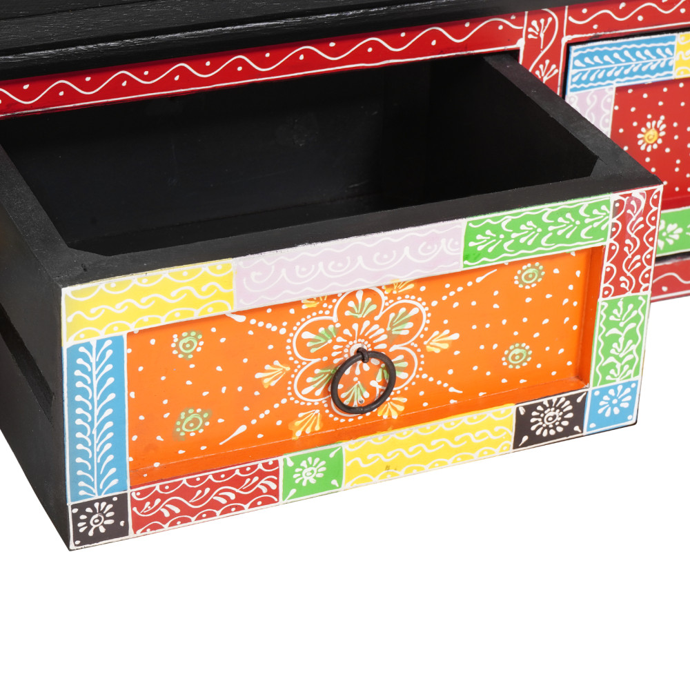 Produktbild för TV-skåp Flerfärgsdesign 100 x 30 x 24 cm Massivt Mangoträ