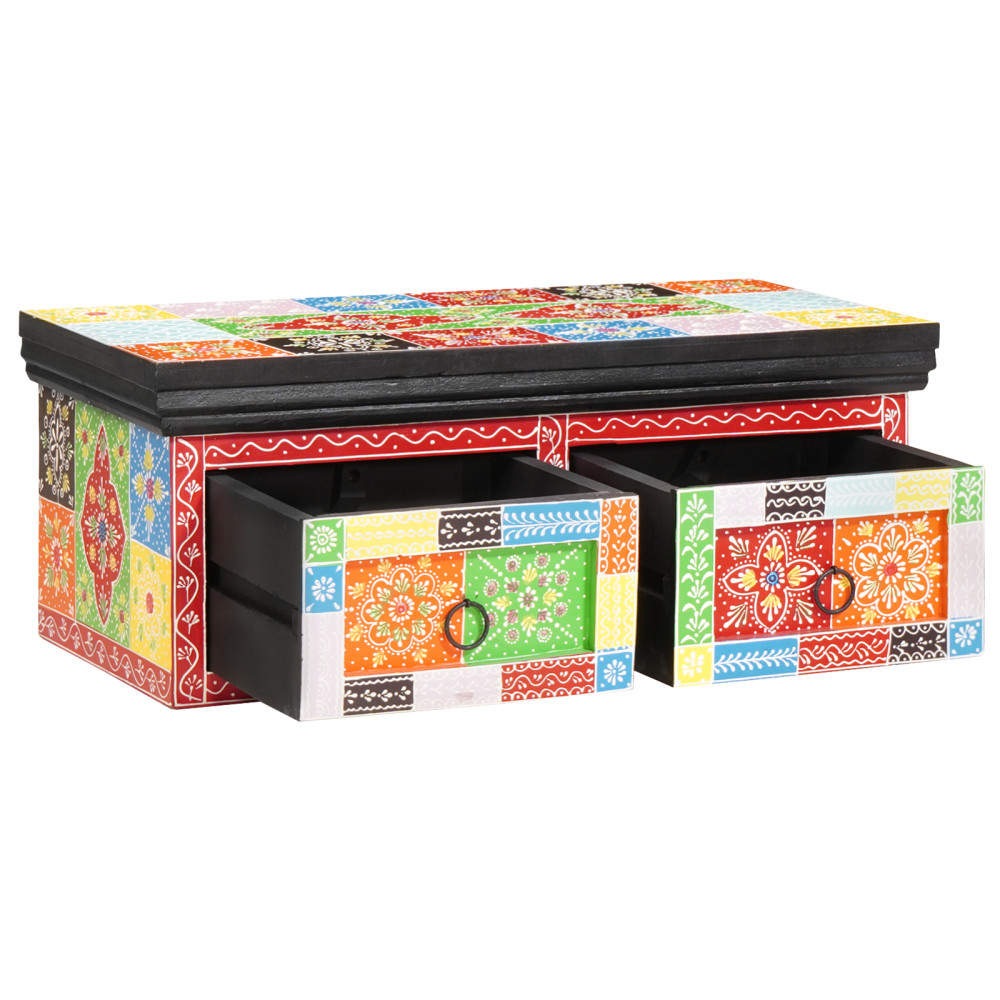 Produktbild för TV-skåp Flerfärgsdesign 60 x 30 x 24 cm Massivt Mangoträ