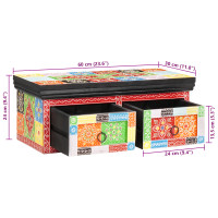 Produktbild för TV-skåp Flerfärgsdesign 60 x 30 x 24 cm Massivt Mangoträ