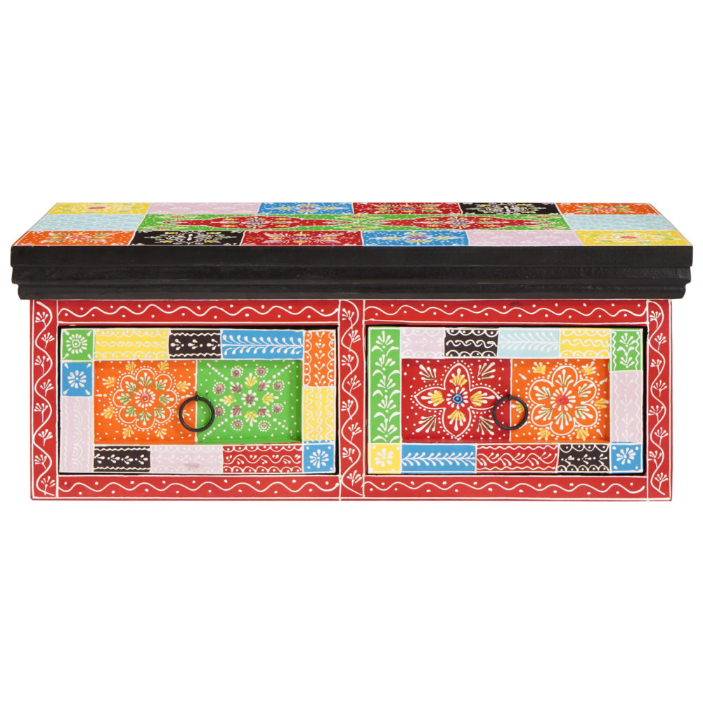 Produktbild för TV-skåp Flerfärgsdesign 60 x 30 x 24 cm Massivt Mangoträ