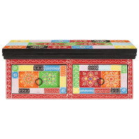 Produktbild för TV-skåp Flerfärgsdesign 60 x 30 x 24 cm Massivt Mangoträ