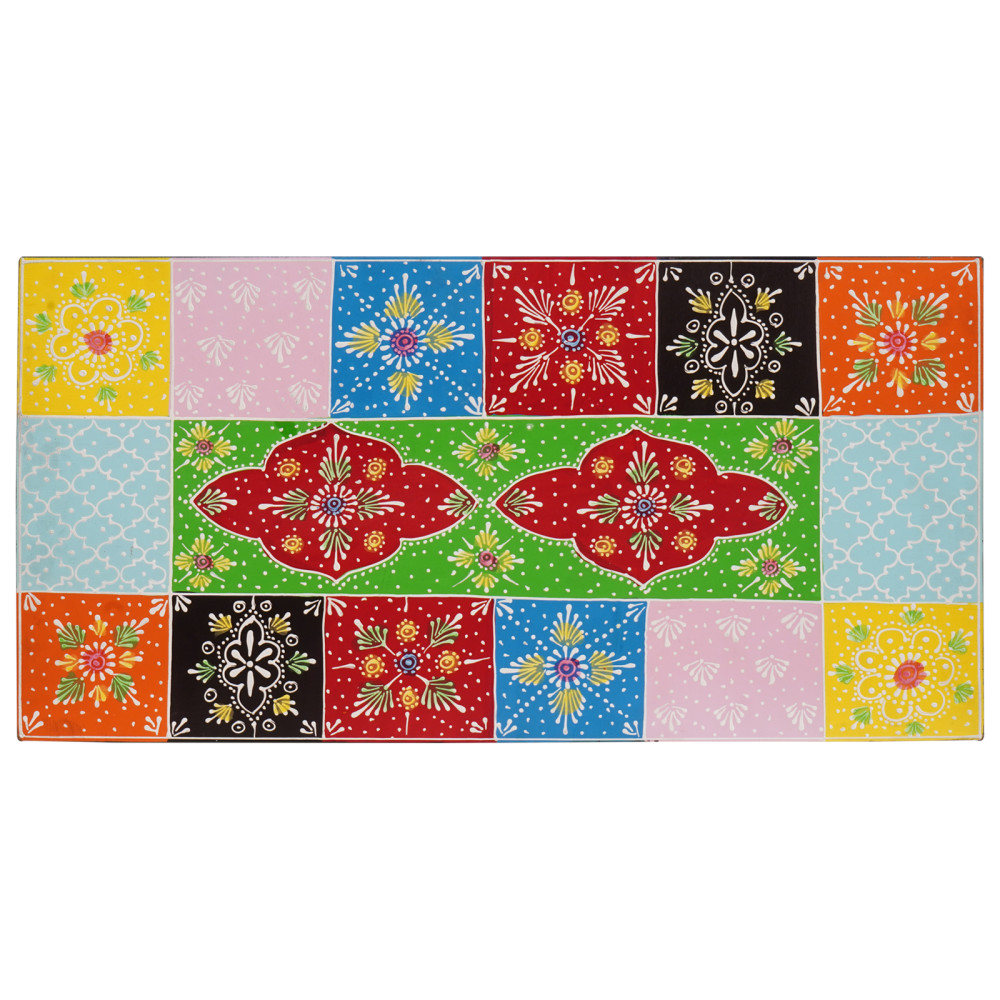 Produktbild för TV-skåp Flerfärgsdesign 60 x 30 x 24 cm Massivt Mangoträ