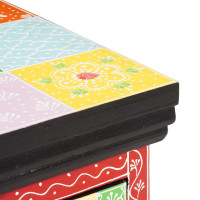 Produktbild för TV-skåp Flerfärgsdesign 60 x 30 x 24 cm Massivt Mangoträ