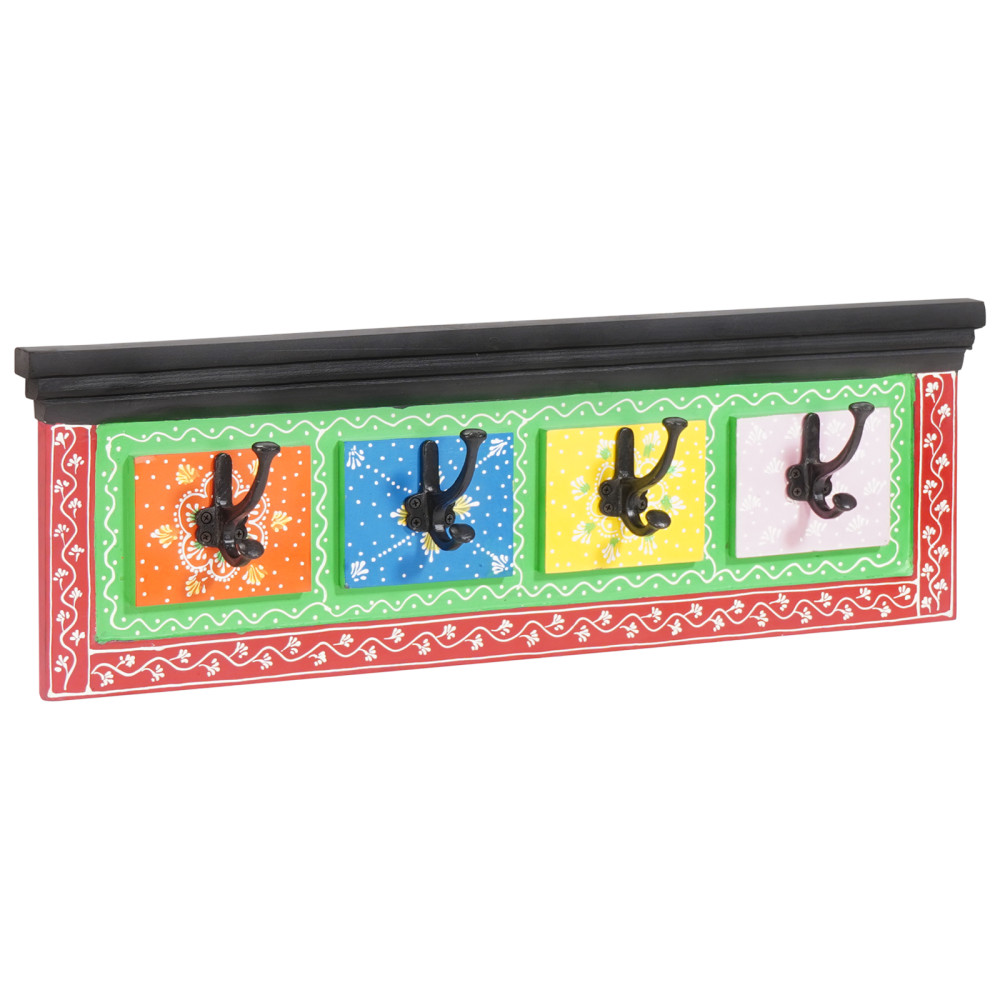 Produktbild för Klädhängare Svart 80 x 25 x 2 cm Massivt mangoträ