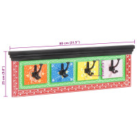 Produktbild för Klädhängare Svart 80 x 25 x 2 cm Massivt mangoträ