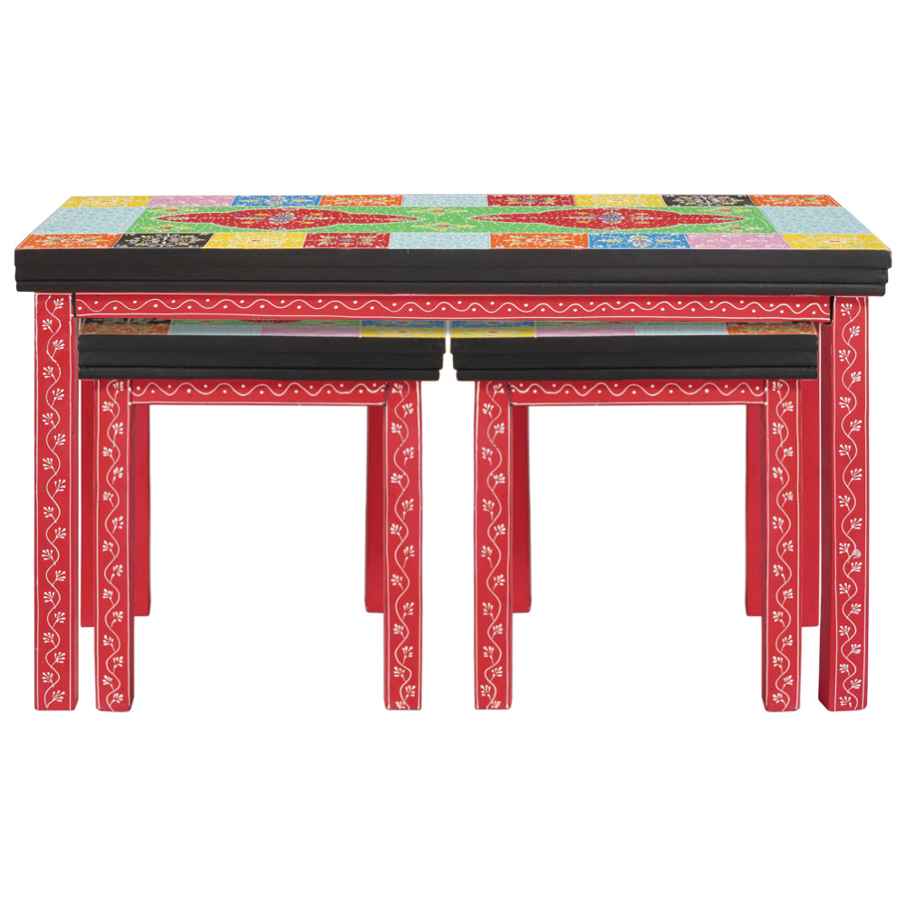 Produktbild för Sidobord 2 pcs Flerfärgsdesign