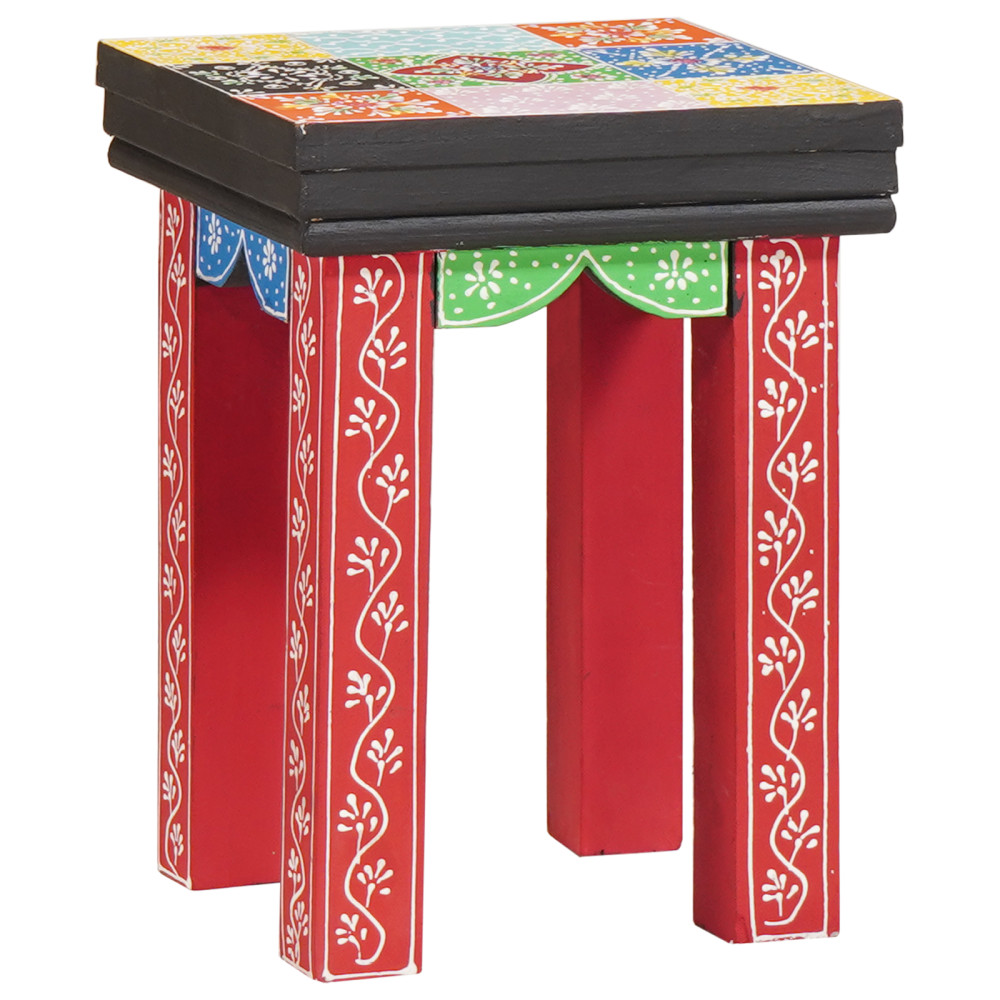 Produktbild för Fyrkantigt bord 3 pcs Flerfärgsdesign