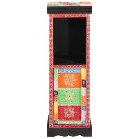 Produktbild för Byrå med dörr Flerfärgsdesign 30 x 30 x 90 cm Massivt mangoträ