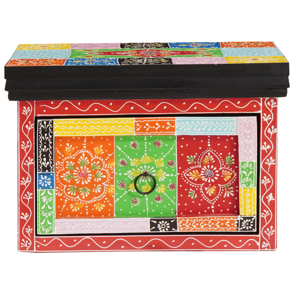 Produktbild för Nattduksbord med låda 2 pcs Flerfärgsdesign 40 x 30 x 28 cm