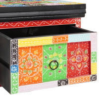 Produktbild för Nattduksbord med låda 2 pcs Flerfärgsdesign 40 x 30 x 28 cm