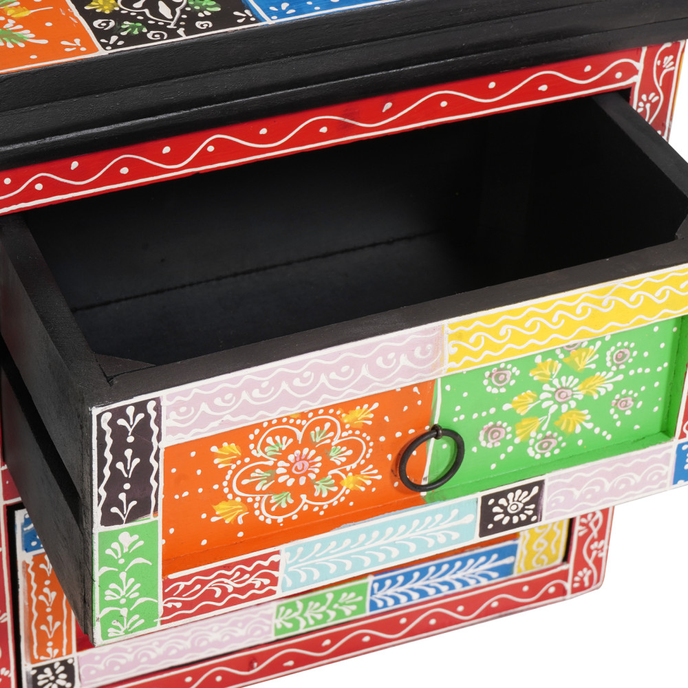 Produktbild för Nattduksbord med låda Flerfärgsdesign 40 x 30 x 40 cm