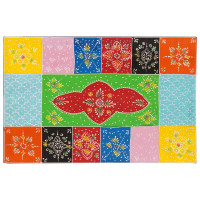 Produktbild för Förvaringslåda Flerfärgsdesign 60 x 40 x 40 cm Massivt Mangoträ