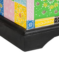 Produktbild för Förvaringslåda Flerfärgsdesign 60 x 40 x 40 cm Massivt Mangoträ