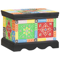 Produktbild för Förvaringslåda Flerfärgsdesign 40 x 30 x 30 cm Massivt Mangoträ