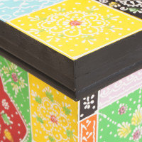 Produktbild för Förvaringslåda Flerfärgsdesign 40 x 30 x 30 cm Massivt Mangoträ