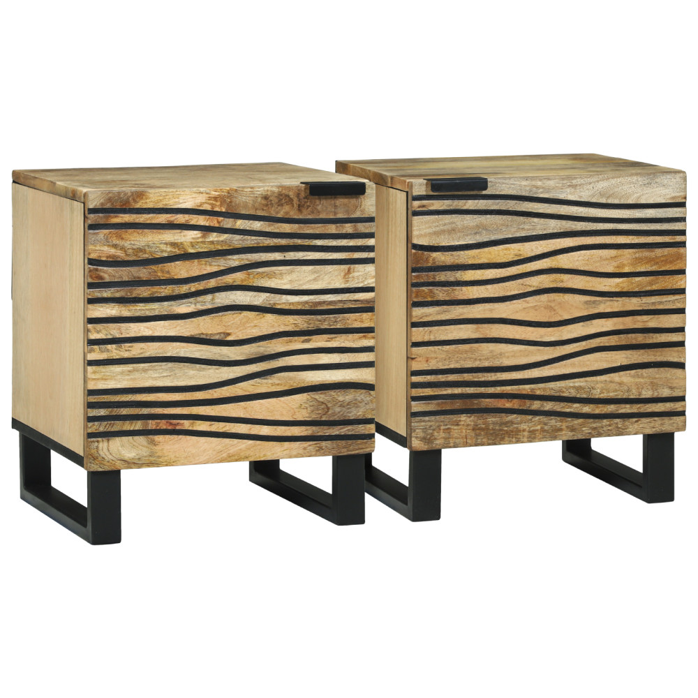 Produktbild för Nattduksbord 2 pcs Naturlig 40 x 33 x 46 cm Konstruerat trä