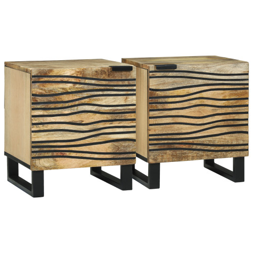 vidaXL Nattduksbord 2 pcs Naturlig 40 x 33 x 46 cm Konstruerat trä