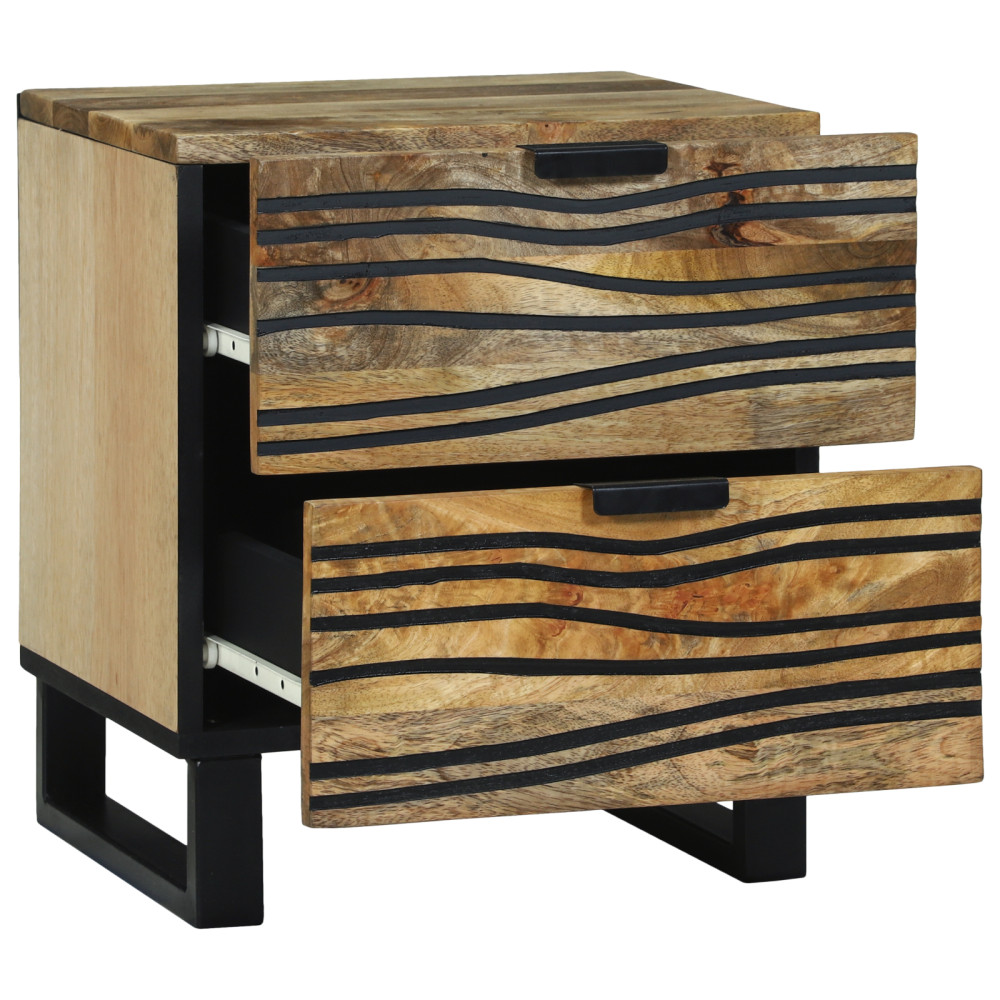 Produktbild för Nattduksbord Naturlig 40 x 33 x 46 cm Konstruerat trä