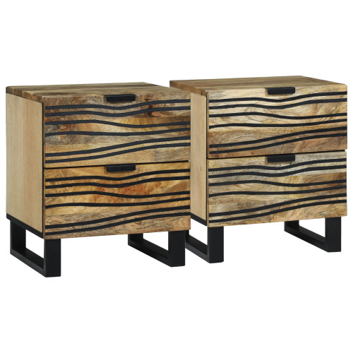 vidaXL Nattduksbord 2 pcs Naturlig 40 x 33 x 46 cm Konstruerat trä