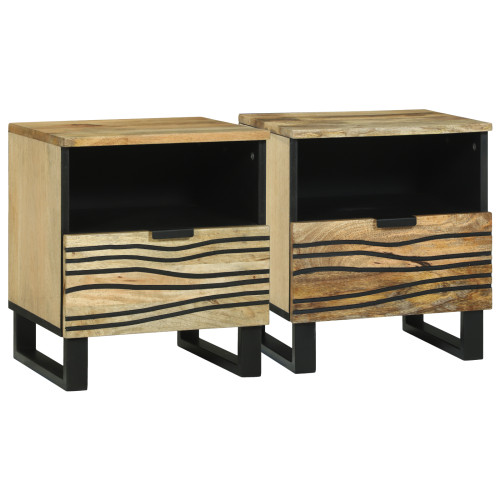 vidaXL Nattduksbord 2 pcs Naturlig 40 x 33 x 46 cm Konstruerat trä