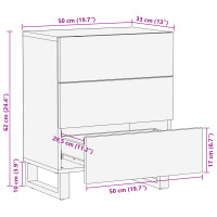 Produktbild för Nattduksbord Naturlig 50 x 33 x 62 cm Konstruerat trä