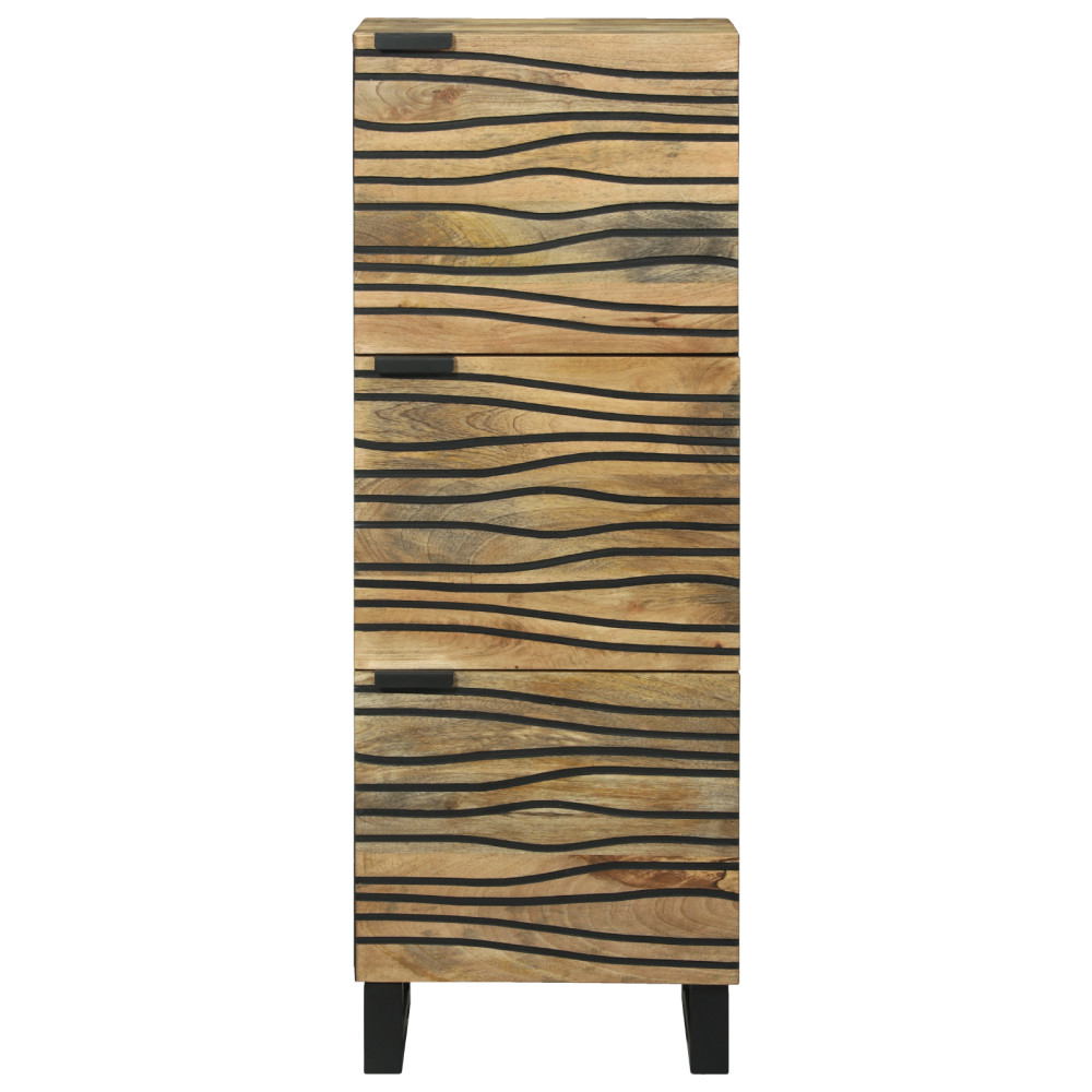 Produktbild för Highboard Brun 40 x 33 x 110 cm massivt mangoträ