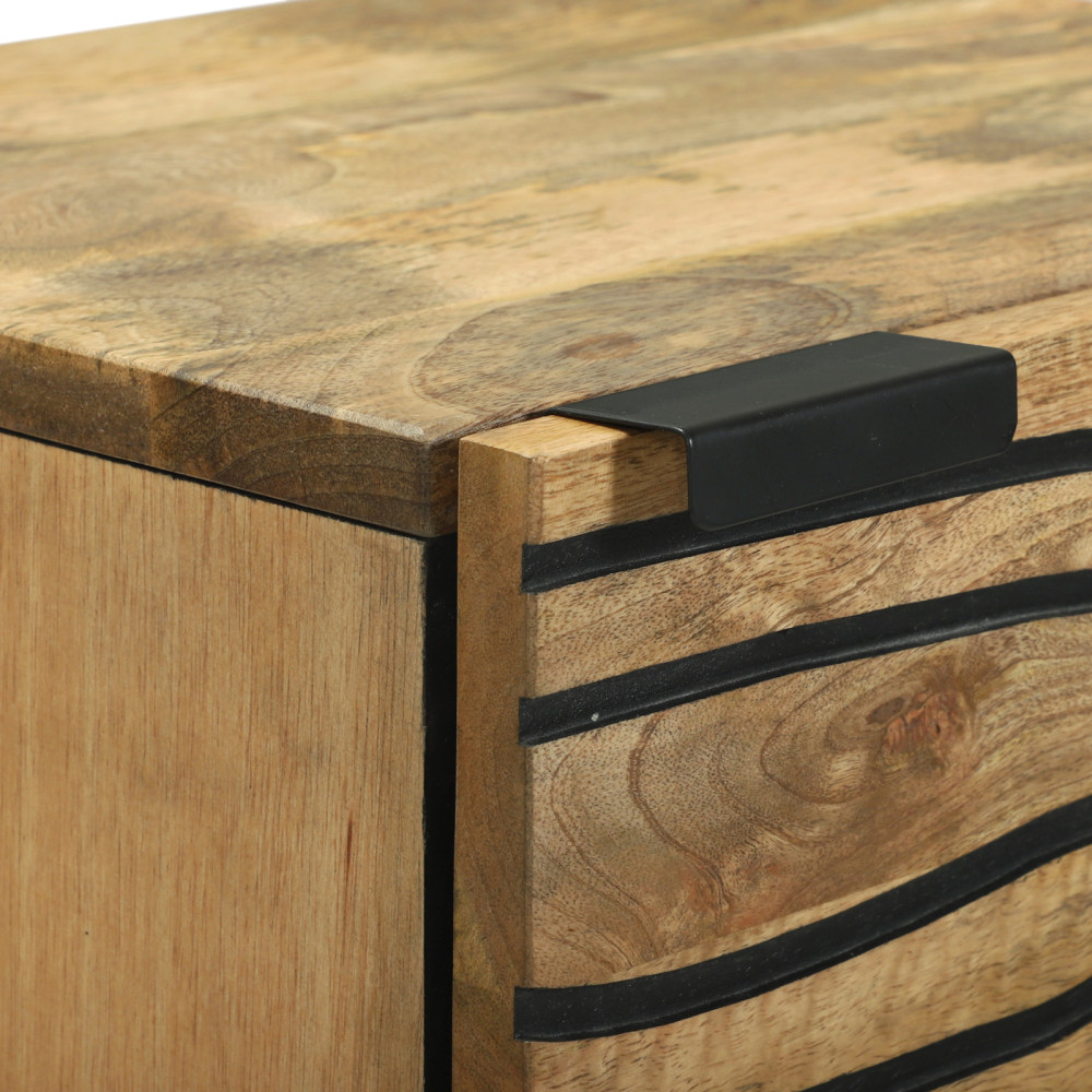 Produktbild för Highboard Brun 40 x 33 x 110 cm massivt mangoträ