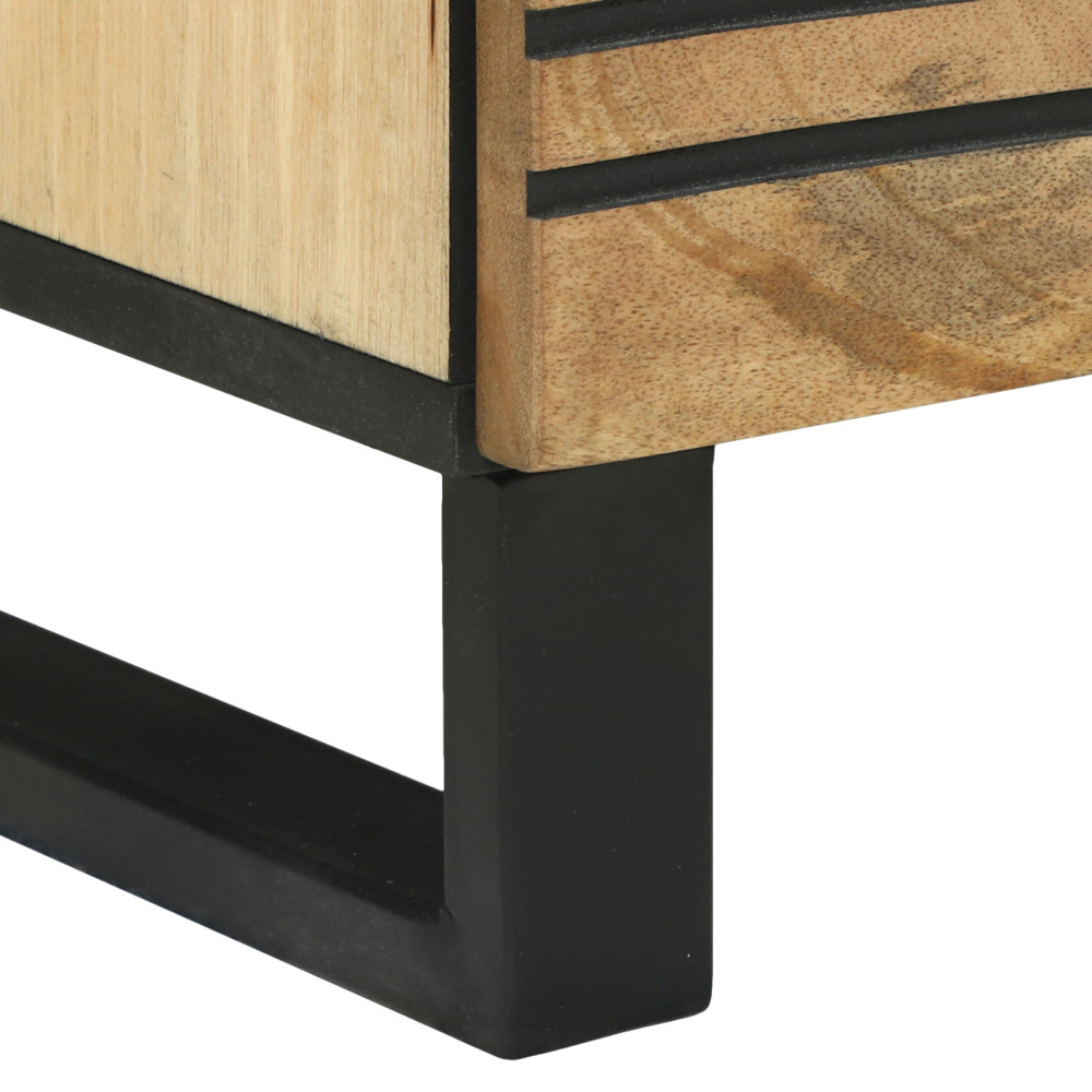 Produktbild för Highboard Brun 40 x 33 x 110 cm massivt mangoträ