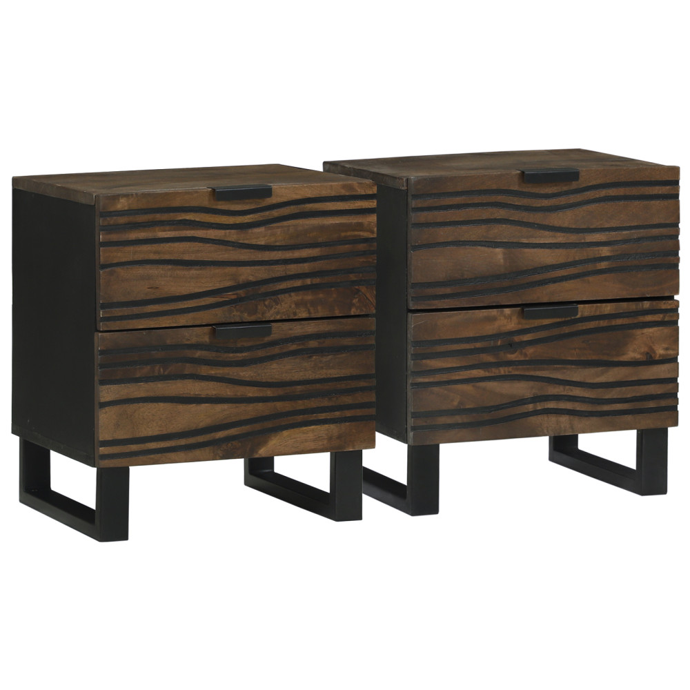 Produktbild för Nattduksbord 2 pcs Valnöt 40 x 33 x 46 cm Konstruerat trä