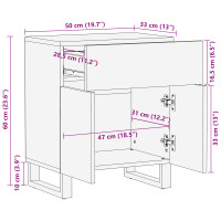 Produktbild för Nattduksbord Valnöt 50 x 33 x 60 cm Konstruerat trä